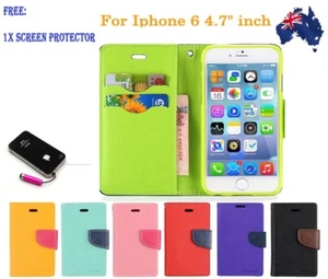 MERCURY LEATHER FLIP CASE WALLET COVER IPHONE 6 4.7"/PLUS 5.5"/(NOTE 4 FREE SP) - Picture 1 of 13