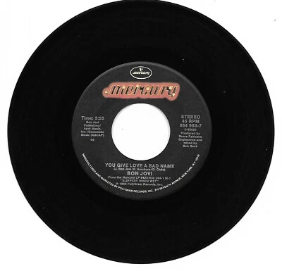 Bon Jovi, You Give Love A Bad Name/Raise Your Hands, 45 VG 1986 Mercury - Image 1 of 2