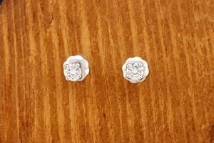 .22ct F VS Natural Diamond Round Studs 14K White Gold - Picture 1 of 9