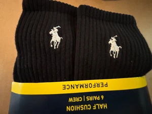 Polo Ralph Lauren Men’s Classic Sport Half Cushioned Sole 6 Pairs New - Picture 1 of 5