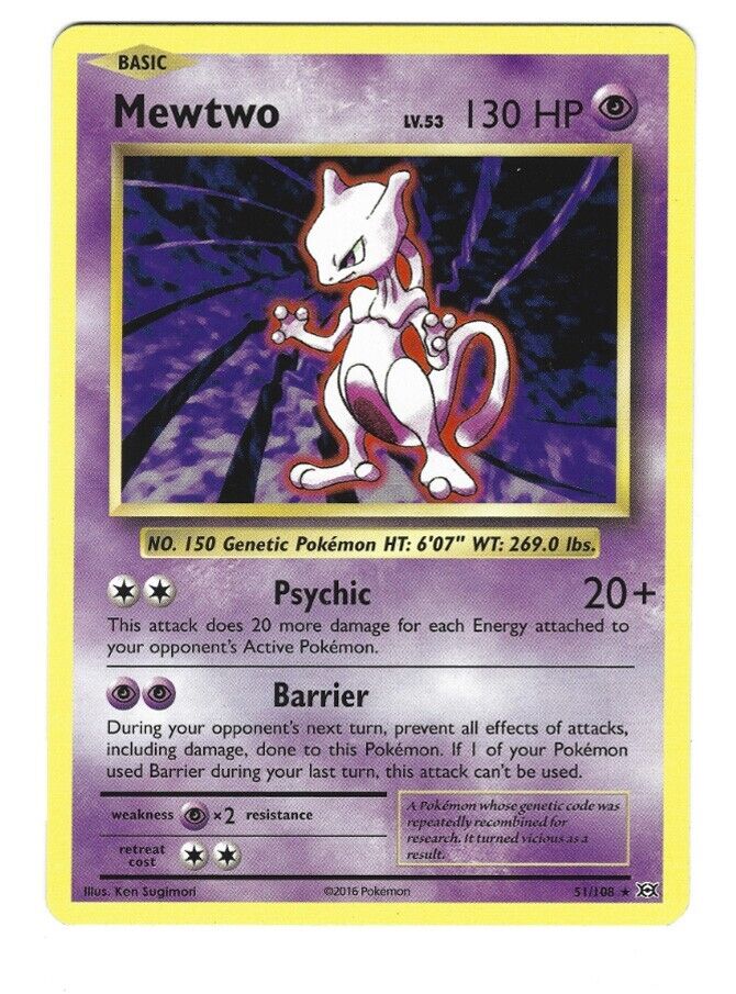 Mewtwo Pokémon TCG Rare XY Individual Collectible Card Game Mewtwo Pokémon TCG Rare XY Individual Collectible Card Game