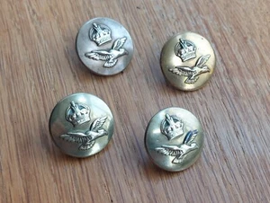 WW2 RAF ROYAL AIR FORCE BRASS BUTTONS X4 - FORAGE / SIDE CAP KC 14mm TWO MAKERS - Picture 1 of 4