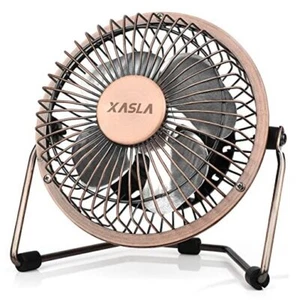 4 Inch Small USB Desk Fan, Mini Quiet Fan with Metal Construction & 1 Bronze - Picture 1 of 7