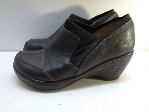 Jambu J41 JBU 7M Brown Vegan Slip Loafer Wedge Bootie Clog Women Shoes - Picture 1 of 6