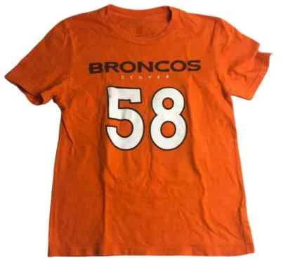 Camisa Denver Broncos Miller #58Youth laranja nome e número grande 14/16 - Imagem 1 de 2