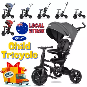 Rito 5 in 1 Kids Folding Tricycle Toddler Stroller Trike Bike Ride On Toy Qplay - Picture 1 of 18