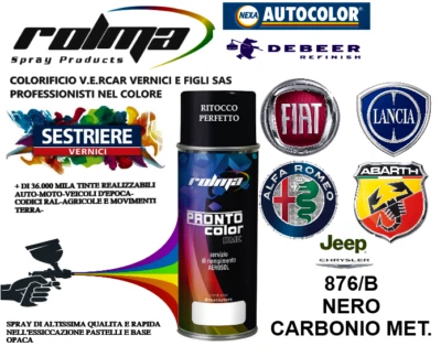 FIAT 876B NERO CARBONIO SPRAY 400ML - Imagen 1 de 3
