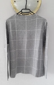 Pullover grau-weiß kariert Karo Stehkragen in 3XL/46 neu - Bild 1 von 4
