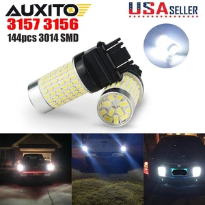 AUXITO 2x 144-SMD 3157 LED White Reverse Stop Tail Light Super Bright LED Bulbs - Picture 1 of 11