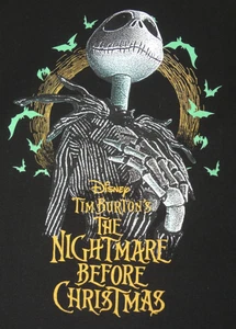 DISNEY NIGHTMARE BEFORE CHRISTMAS JACK WITH BATS - BLACK XL T-SHIRT K726 - Picture 1 of 3