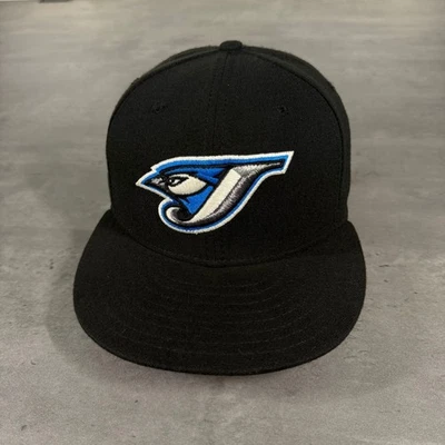 Vintage Toronto Blue Jays Hat New Era Cap 6 7/8 USA Black Throwback Logo Fitted - Image 1 of 4