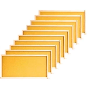Deep Brood Bee Hive Frames and Wax Foundations,10 Pack Honey Bee Frames with 100 - Picture 1 of 2