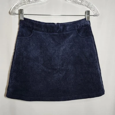 Mini Molly Girls Size 10/12 Navy Blue Corduroy Skirt Pockets Fall Winter School - Image 1 of 4