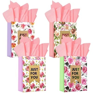 4 Pcs 12.8" Mother's Day Gift Bags with Tissue Paper,Medium Large Mothers Day... - Picture 1 of 7