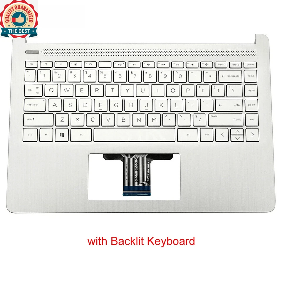 For HP 14-DQ 14S-DQ Palmrest Cover With Backlit Keyboard Silver L88206-001