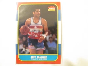 1986 Fleer Basketball Jeff Malone Washington Bullets Rookie nrmt - Picture 1 of 1