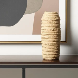 Vaso da tavolo in cartapesta beige 18" - Foto 1 di 5