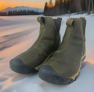 KEEN Women's Greta Chelsea 9.5 Mid Height Slip On Waterproof Hiking Olive Boots - Picture 1 of 13