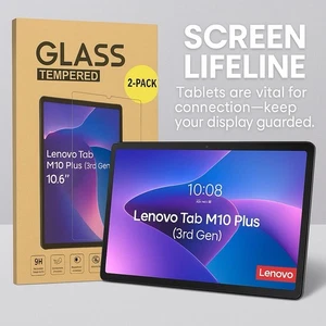 Pulsen Lenovo Tab M10 Plus (3rd Gen) 10.6”Tempered Glass Screen Protector | Slim - Picture 1 of 12
