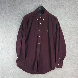 Ralph Lauren Shirt Mens Large Red Burgandy Button Down Long Sleeve Small Pony - Picture 1 of 11