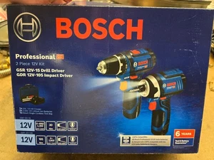 BOSCH 12V 2 Piece Drill Impact Driver Combo Kit 0615990L1G + 2x 2.0Ah Batteries - Picture 1 of 6