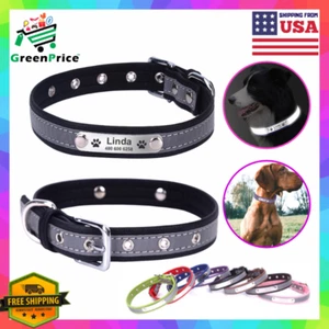 Reflective Personalized Dog Collar Custom Name for Puppies/Small/Medium/Large US - Picture 1 of 20
