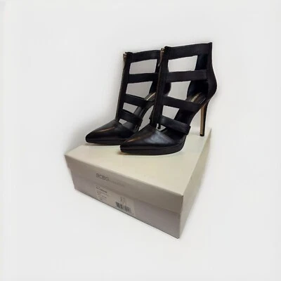 BCBGeneration женщин 9 каблуки черный гладиатор Stiletto кожи золотой молнии - Изображение 1 из 4
