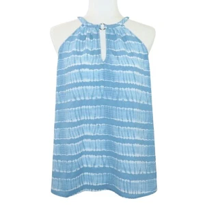 Top smanicato donna Michael Michael Kors blu bianco colorway Chambray TAGLIA XL - Foto 1 di 11