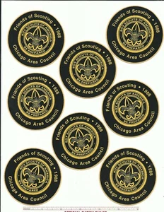 BU SCOUT BSA 1988 CHICAGO AREA COUNCIL FRIENDS OF SCOUTING DECAL FOS 8 EACH !!!! - Picture 1 of 1