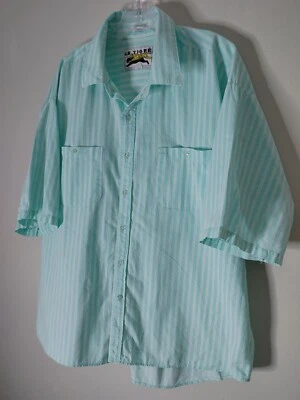 Vintage Le Tigre collared striped buttondown shirt size XL 100% cotton 70s 80s - Image 1 of 4