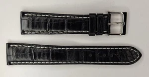 NEW? Authentic Camille Fournet Paris Black Leather watch strap 19/16mm 74+113mm - Picture 1 of 2
