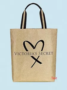 Victoria Secret Tote Bag Handbag Gold Glitter New with Tags - Picture 1 of 1
