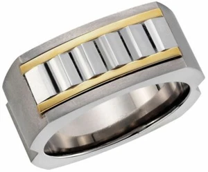 Dolan Bullock Saxony Titanium & sst 18k gold ring nrg17000B msrp $250 size 11 - Picture 1 of 1