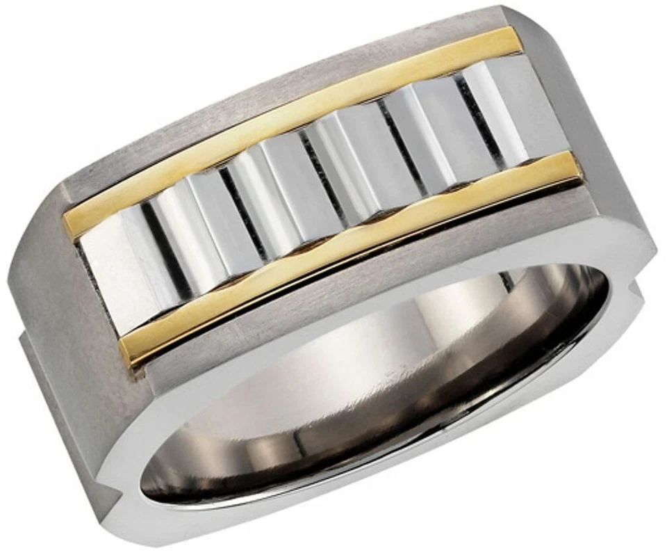 Dolan Bullock Saxony Titanium & sst  18k gold  ring nrg17000B msrp $250 size 11 - Image 1 of 1