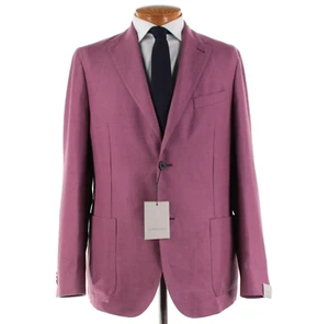 Corneliani NWT Wool / Linen Sport Coat Size 56R (46R US) In Solid Plum - Picture 1 of 14
