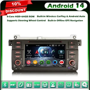 Android 14 GPS DAB+64GB 8-Core Autoradio Navigatore SatNav per BMW Serie 3 Rover 75 MG ZT - Foto 1 di 24