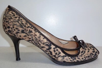 Stuart Weitzman Size 9.5 M BECON Leopard Print Leather Heels New Womens Shoes - Image 1 of 4