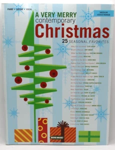 A Very Merry Contemporary Christmas - Vocal Folio Medium Range Voice Piano/Guita - Picture 1 of 3