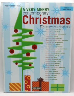 A Very Merry Contemporary Christmas - Vocal Folio Medium Range Voice Piano/Guita - Image 1 of 3