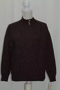 Karen Scott Petite Mock-Neck Cable-Knit Sw Black White Marl PM - Picture 1 of 2