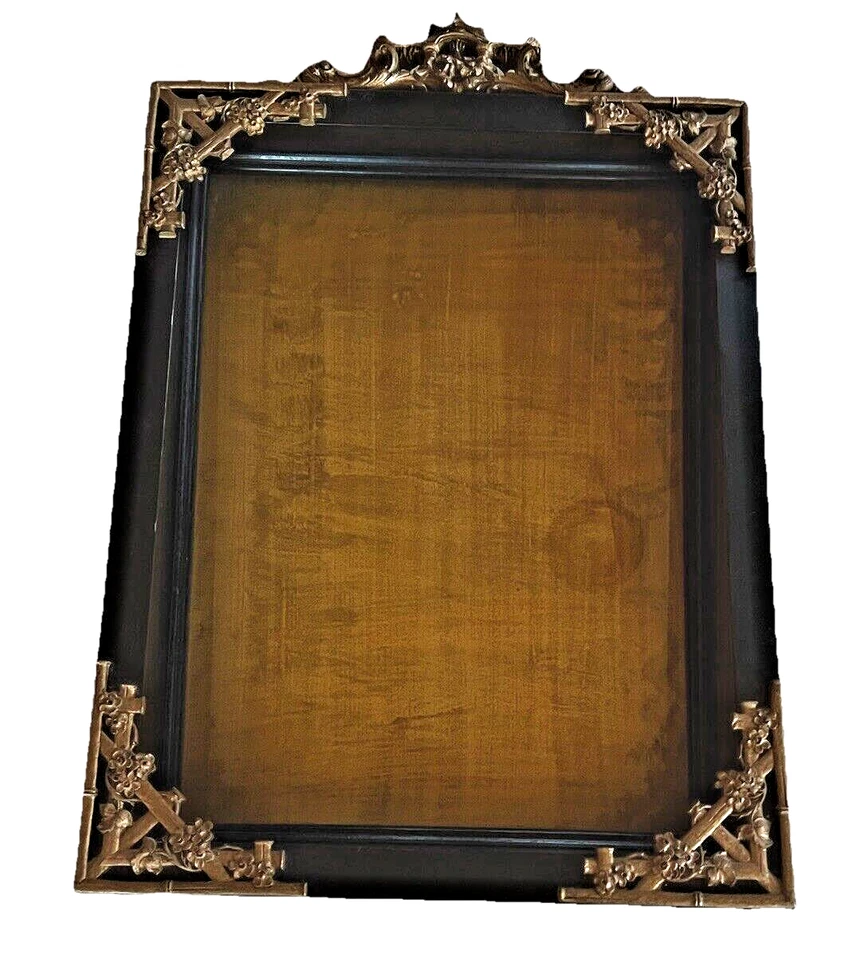 Antigua caja de exhibición inclinada con sombra de madera china rara, exhibición de pared de curiosidades 25x25 Foto 1 de 4