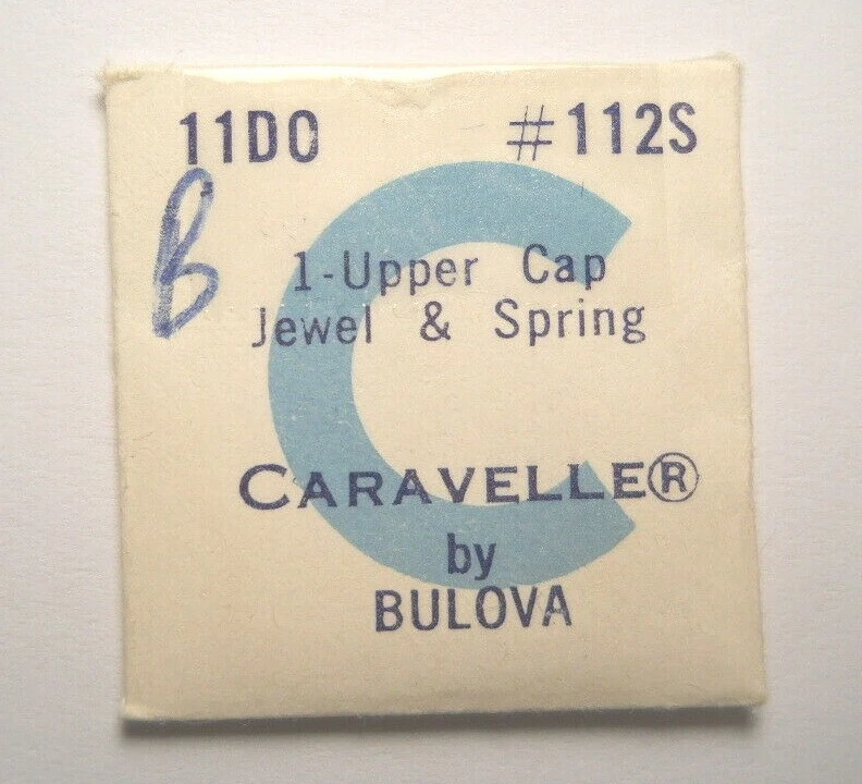 BULOVA CARAVELLE 11DO Watch Part #112S - UPPER CAP JEWEL & SPRING Replacement - Image 1 of 1