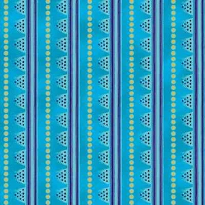Laurel Burch LAUREL LAND Triangle STRIPE Dots AQUA Fabric OOP By the FQ - 1/4 YD - Picture 1 of 6