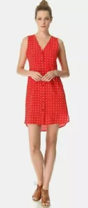 Madewell Odette red silk floral print dress Womens Size XS - Picture 1 of 10
