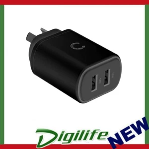Cygnett PowerPlus 12W Dual Port (2x USB-A 12W) Wall Charger-Black(CY3672PDWLCH), - Picture 1 of 1