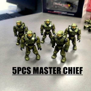 5Pcs Halo Mega Blocks Figure Green Master Chief Spartan Variation Heroes Marine - Picture 1 of 3