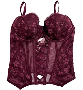 Victorias Secret Lace Corset Top Flower Adjustable Strap Bustier Lingerie XL - Picture 1 of 12