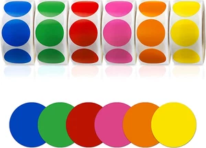3000 Pieces 1 Inch round Removable Color-Code Dot Stickers Circle Dots Stickers - Picture 1 of 12