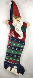 Large Santa Claus 40" Stocking Advent Calendar Count Down to Christmas Holiday - Picture 1 of 7