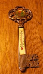 25-755 8" Vintage Copper Metal Arizona USA Road Rummer Thermometer Key Home Deco - Bild 1 von 6